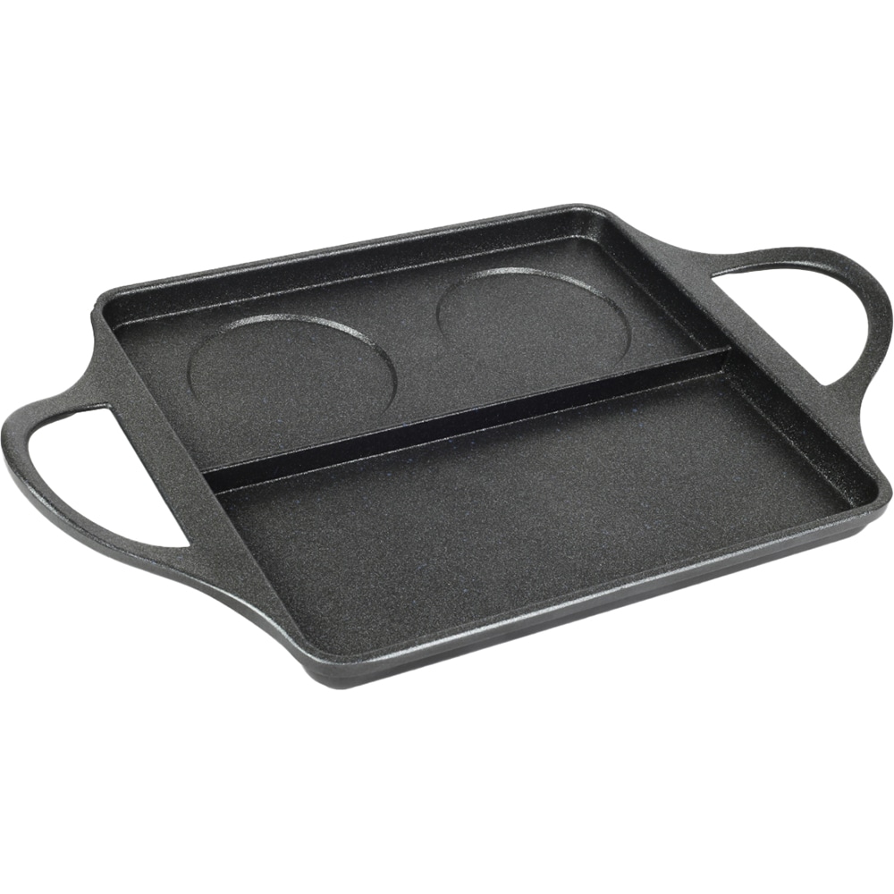 Placa grill BB burger RISOLI Explora, 40 cm x 24 cm, aluminiu reciclat, negru