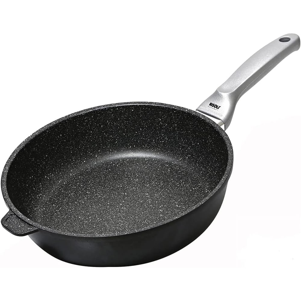 Tigaie adanca RISOLI Granito Hardstone, 24 cm, aluminiu reciclat, negru
