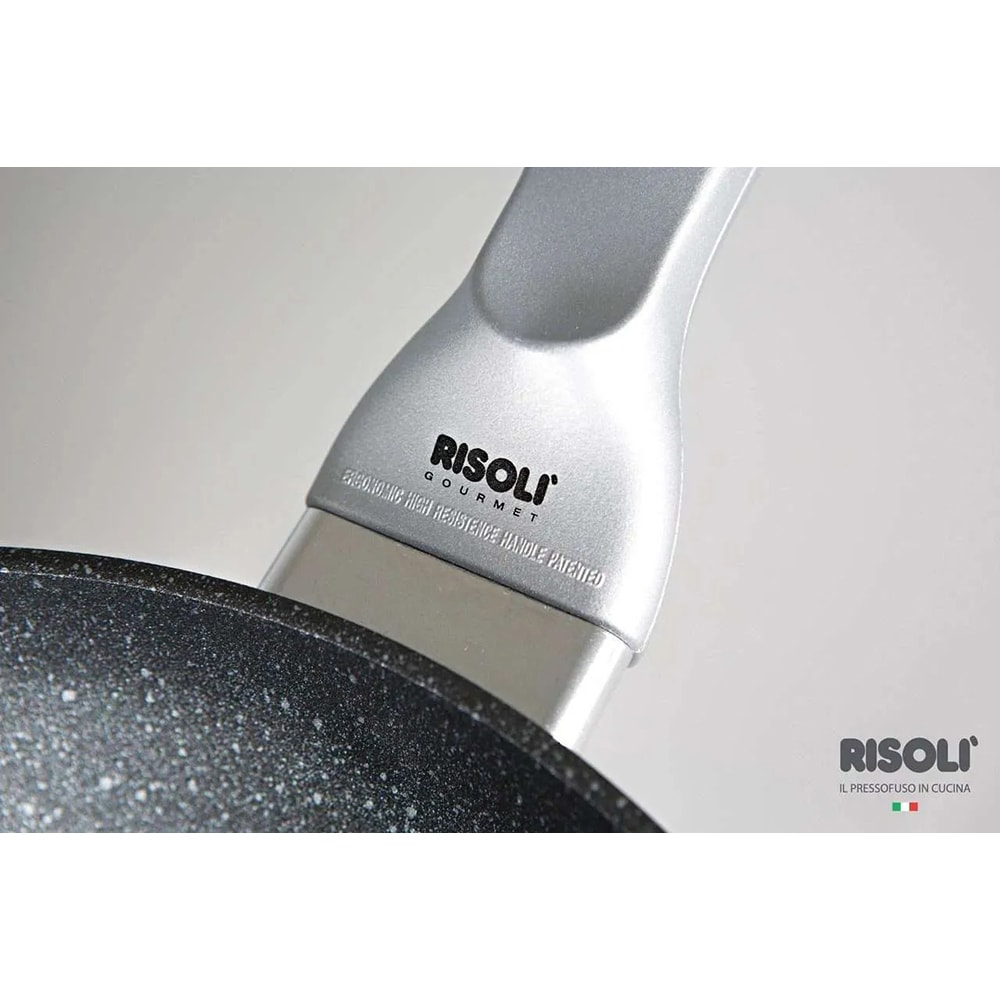 Tigaie wok RISOLI Granito Hardstone, 28 cm, aluminiu reciclat, negru