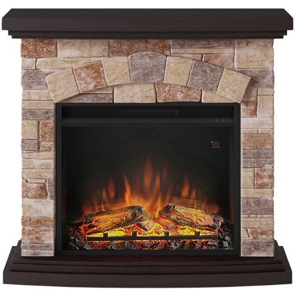 Semineu electric TAGU Tori Stone Cream, 1500W, Focar 3D, Telecomanda, crem