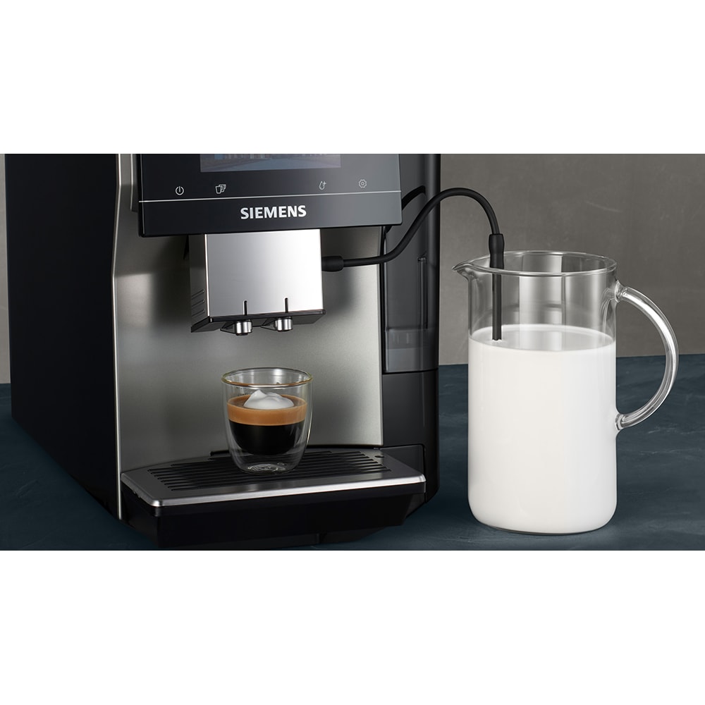 Espressor automat SIEMENS EQ700 TP705R01, 2.4l, 1500W, 19 bar, gri inchis