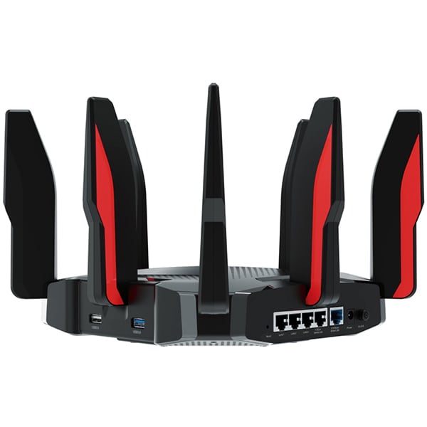 Router Wireless Gigabit TP-LINK Archer GX90, Wi-Fi 6, Tri-Band 574 + 1201 + 4804 Mbps, negru