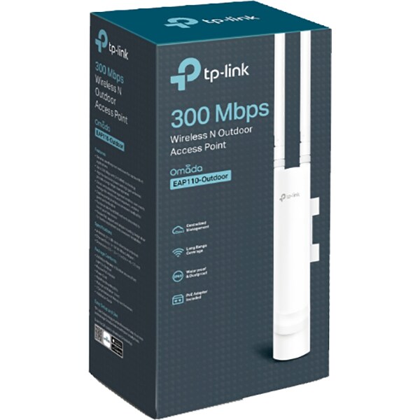 Wireless Access Point TP-LINK EAP110-Outdoor V3, 300 Mbps, IP65,  alb