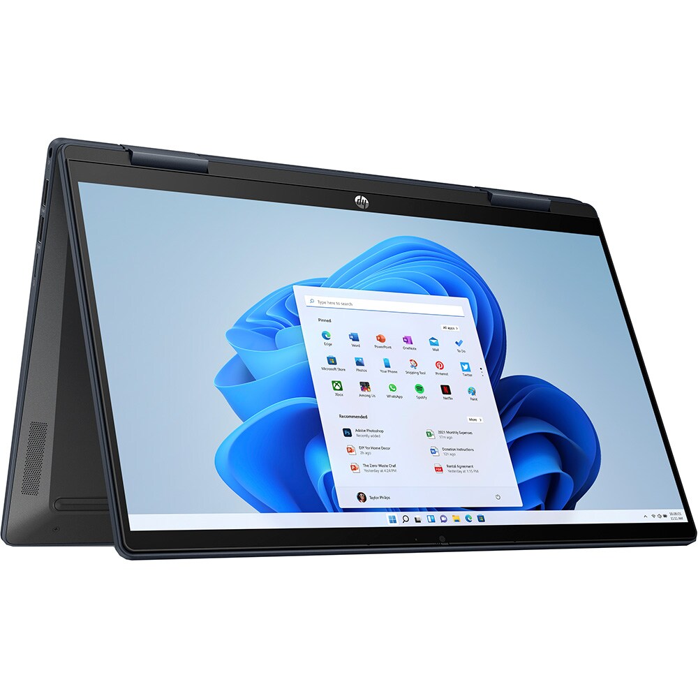 Laptop 2 in 1 HP Pavilion x360 14-ek0012nn, Intel Core i3 1215U pana la 4.4 GHz, 14" Full HD Touch, 8GB, SSD 256GB, Intel UHD Graphics, Windows 11 Home S, albastru