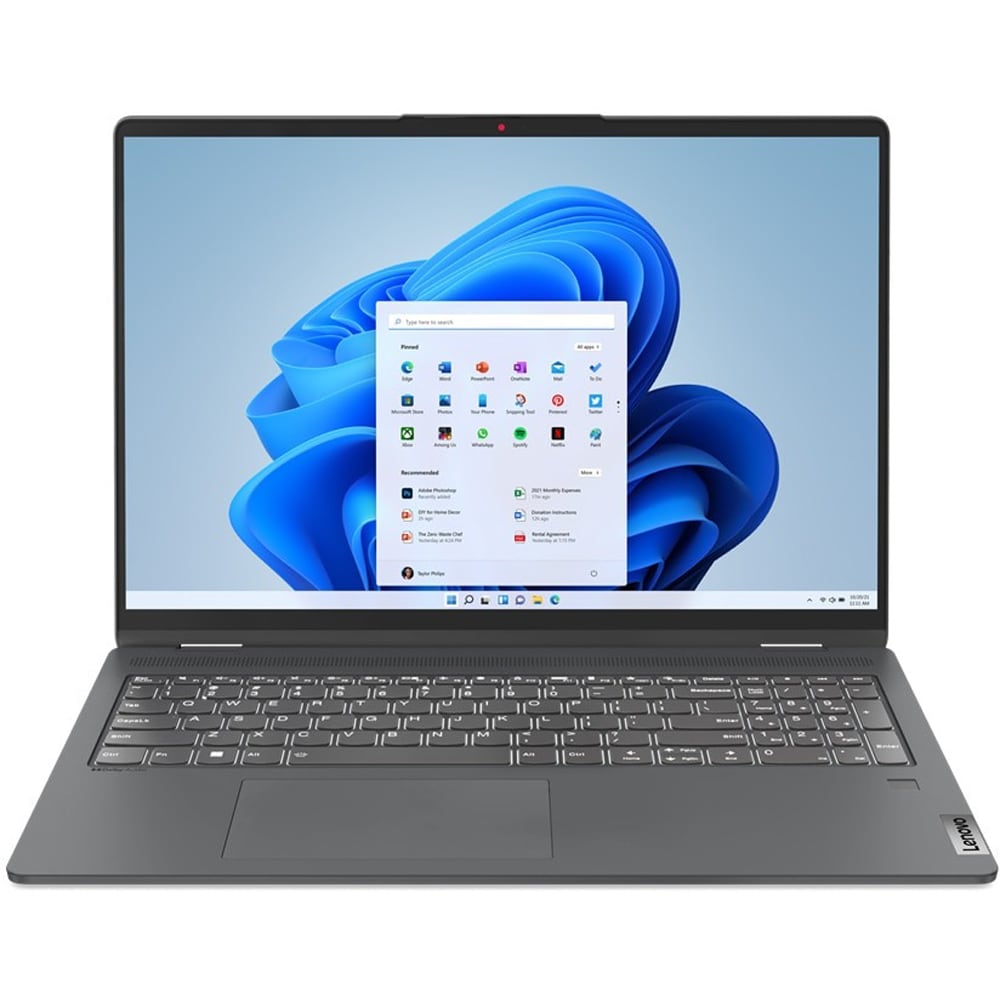 Laptop 2 in 1 LENOVO IdeaPad Flex 5 16IAU7, Intel Core i7-1255U pana la 4.7GHz, 16" WUXGA, 16GB, SSD 512GB, Intel Iris Xe Graphics, Windows 11 Home, gri