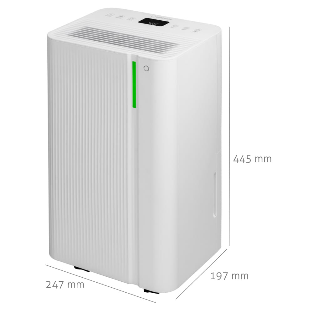 Dezumidificator TURBIONAIRE LEVI 12 ION, 12 l/zi, 220W, rezervor 1.8l, Ionizare, alb