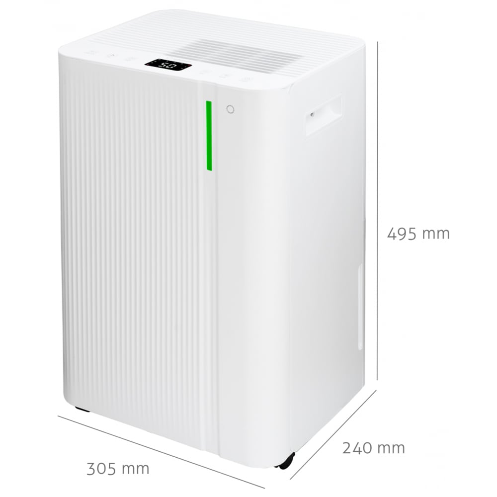 Dezumidificator TURBIONAIRE LEVI 20 ION, 20 l/zi, 280W, rezervor 4.5l, Ionizare, alb