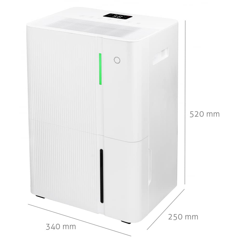 Dezumidificator TURBIONAIRE LEVI 40 ION, 40 l/zi, 610W, Wi-Fi, Ionizare, rezervor 5.3l, alb