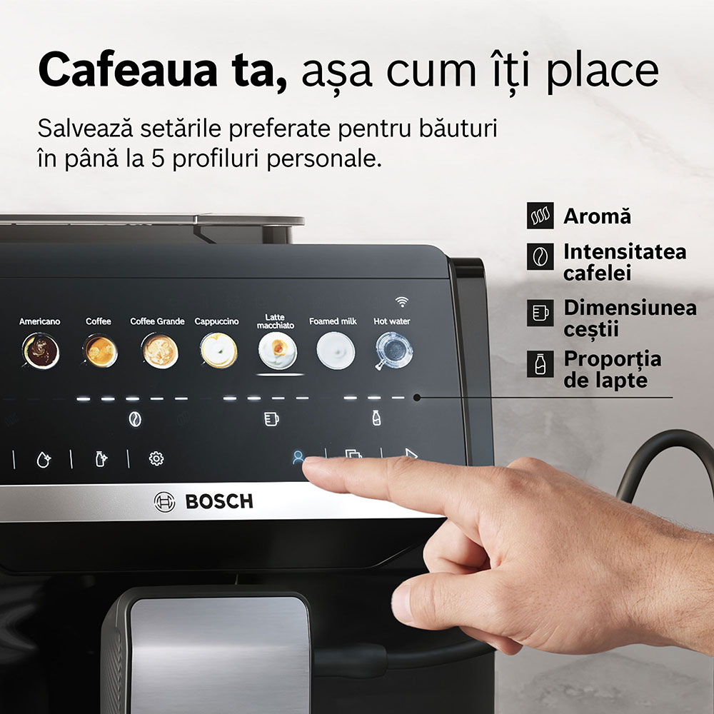 Espressor automat BOSCH TPR41503, 1.8l, 1500W, 15bar, negru
