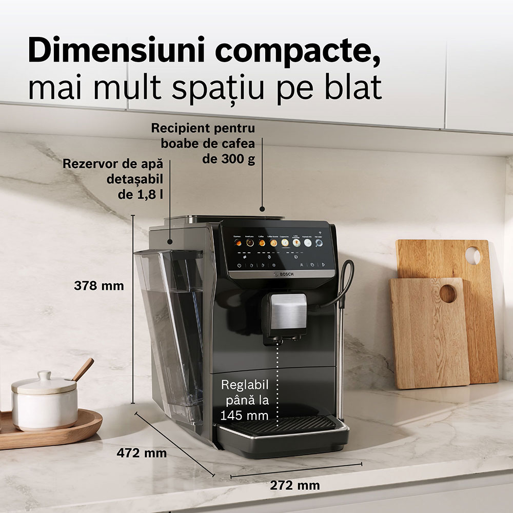 Espressor automat BOSCH TPR41503, 1.8l, 1500W, 15bar, negru