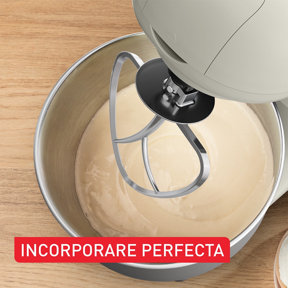 Robot de bucatarie TEFAL Essential QB160138, vas 4.8l, 800W, 6 trepte viteza, alb-argintiu