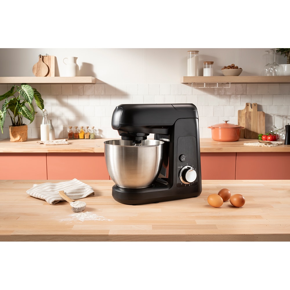 Robot de bucatarie TEFAL Gourmet QB525838, vas 4.6l, blender 1.25l, 1100W, 8 trepte viteza, negru-argintiu