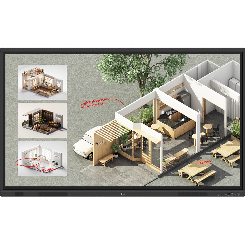 Display profesional LG 75TR3DQ, 75", 4K Ultra HD Touch, 60Hz, negru