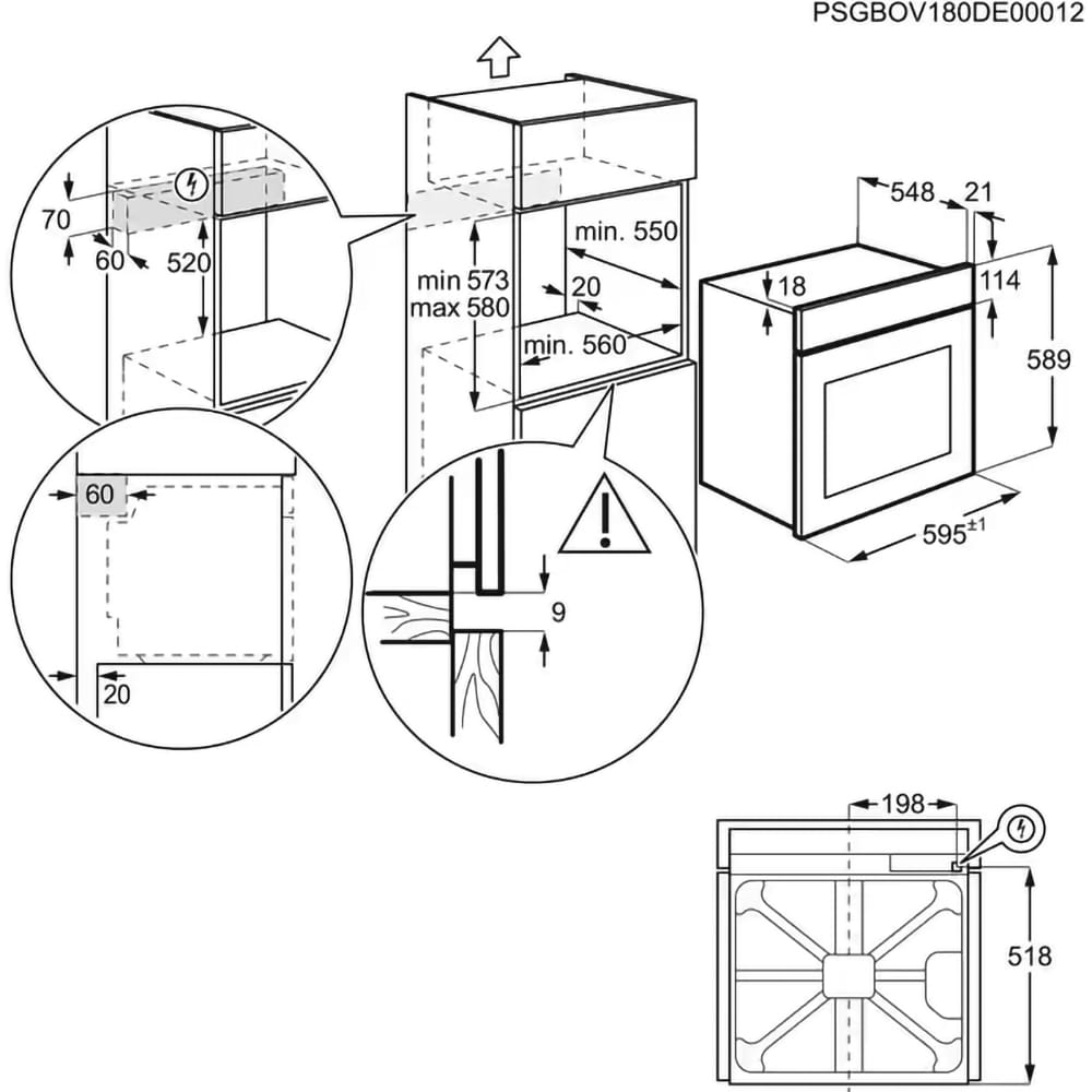 Cuptor incorporabil AEG TR6PB531SB, Electric, Gatire cu abur, Autocuratare pirolitica, 72 l, Clasa A++, Wi-Fi, negru