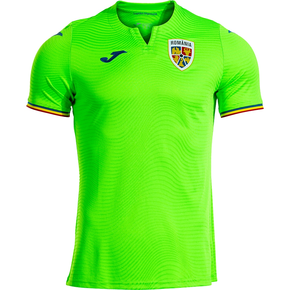 Tricou fotbal de joc JOMA Echipa nationala de Fotbal a Romaniei 2025, marimea S, verde fosforescent