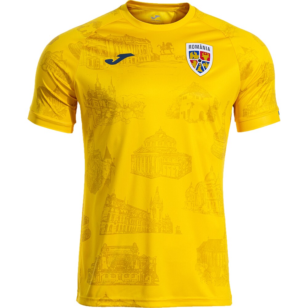 Tricou fotbal de incalzire JOMA Echipa Nationala de Fotbal a Romaniei 2025, marimea XL, galben