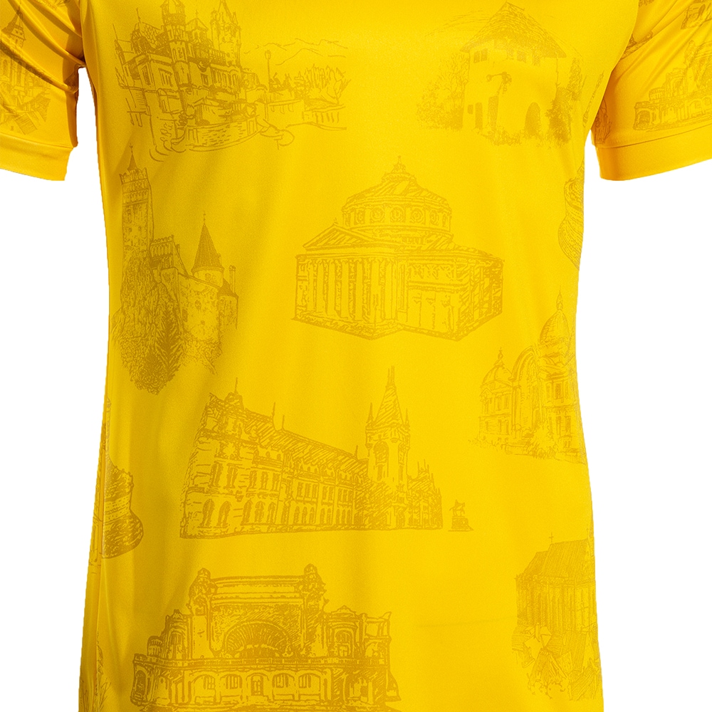 Tricou fotbal de incalzire JOMA Echipa Nationala de Fotbal a Romaniei 2025, marimea XL, galben