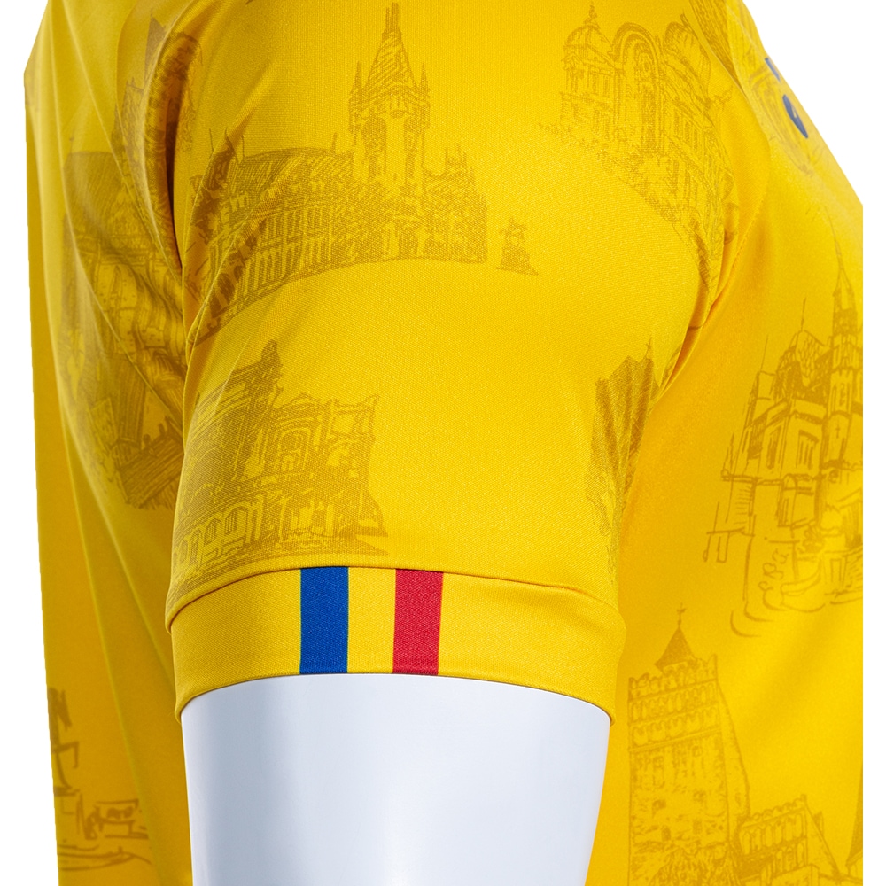 Tricou fotbal de incalzire JOMA Echipa Nationala de Fotbal a Romaniei 2025, marimea XL, galben