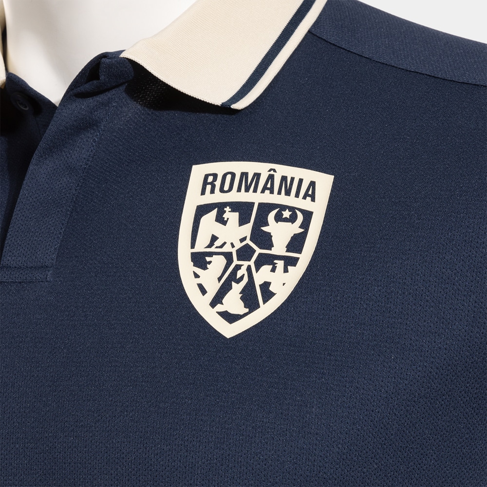 Tricou fotbal de prezentare pentru copii JOMA Echipa Nationala de Fotbal a Romaniei 2025, marimea 4XS, bleumarin