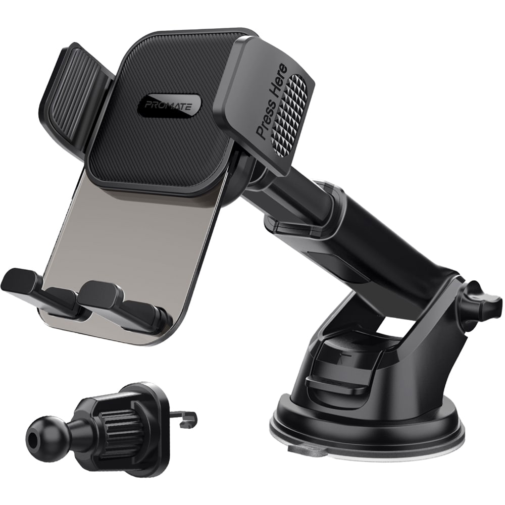 Suport auto PROMATE Transhold-EXT, parbriz/ventilatie, negru