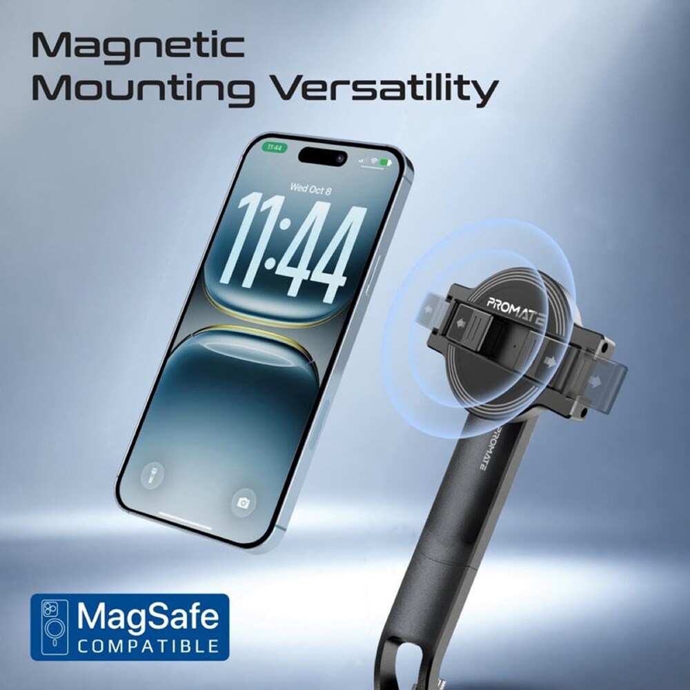 Selfie stick PROMATE TriPop-Ai+, negru