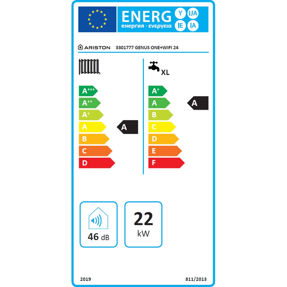 Centrala termica pe gaz in condensare ARISTON Genus One+, 24 kW, WiFi, Schimbator de caldura inox, Kit evacuare inclus