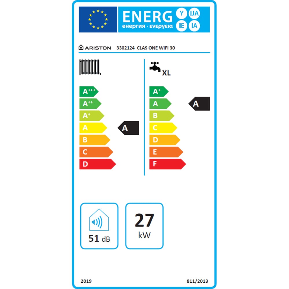Centrala termica pe gaz in condensare ARISTON Clas One+, 30kW, Wi-Fi, Kit evacuare inclus, Model 2022
