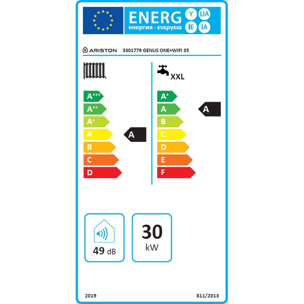 Centrala termica pe gaz in condensare ARISTON Genus One+, 35 kW, WiFi, Schimbator de caldura inox, Kit evacuare inclus, 3+2 ani extragarantie