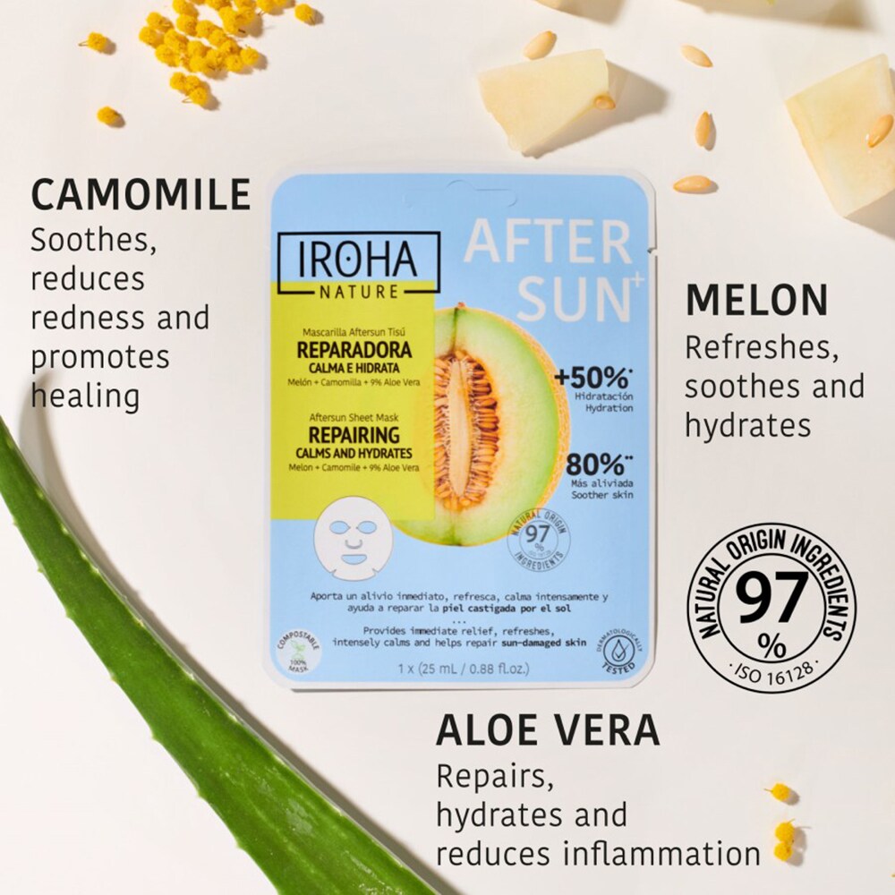 Masca de fata IROHA Repairing Pepene galben, Aloe Vera, 25ml