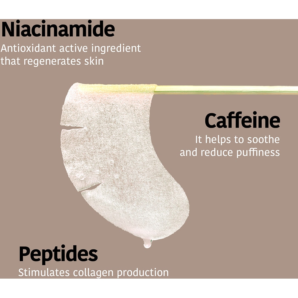 Plasuri pentru ochi IROHA Global Anti-age Niacinamide, cafeina si peptide, 2 x 8ml