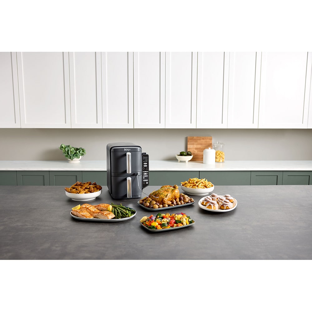 Friteuza cu aer cald dubla NINJA Double Stack XL SL451EU, 4kg, 9.5l, 2470W, argintiu-negru