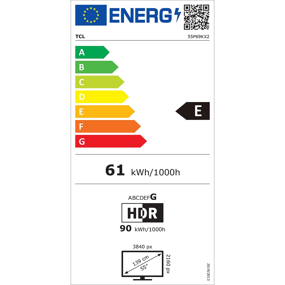 Televizor LED Smart TCL 55P69K, Ultra HD 4K, HDR, 139cm