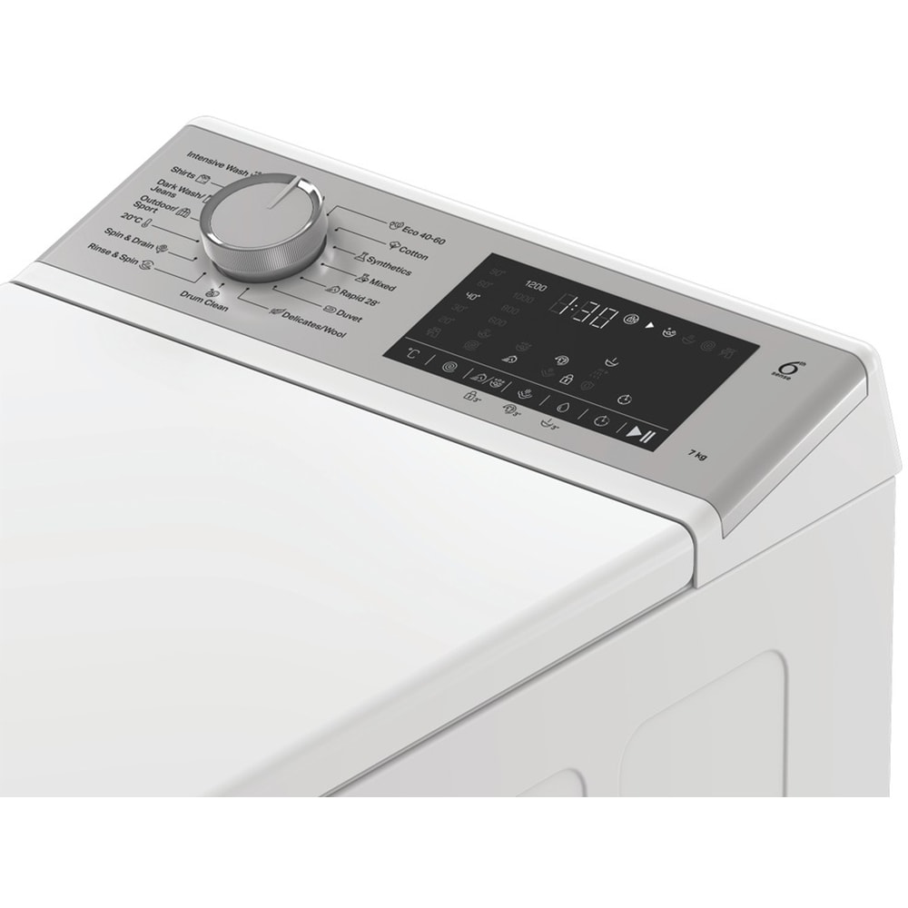 Masina de spalat rufe verticala WHIRLPOOL TW721DSFCEE, 7 kg, 1200rpm, Clasa A, alb