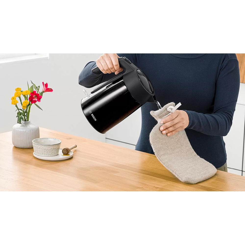 Fierbator apa BOSCH TWK7L463, 1.7l, 2400W, negru
