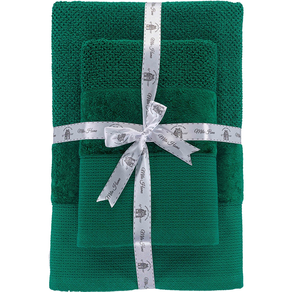 Set 2 prosoape baie MILA HOME Mia, 70 x 140 cm, 50 x 90 cm, bumbac, verde