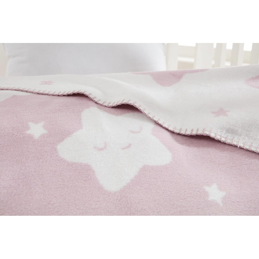 Patura MILA HOME Star, 100 x 120 cm, bumbac + acril + poliester, mov-alb