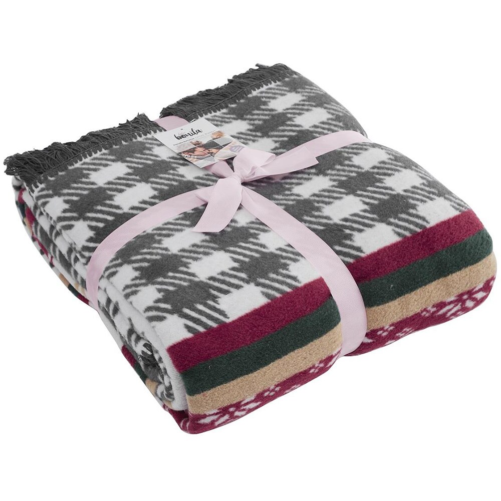 Patura MILA HOME Xmas2, 150 x 200 cm, bumbac + acril + poliester, multicolor