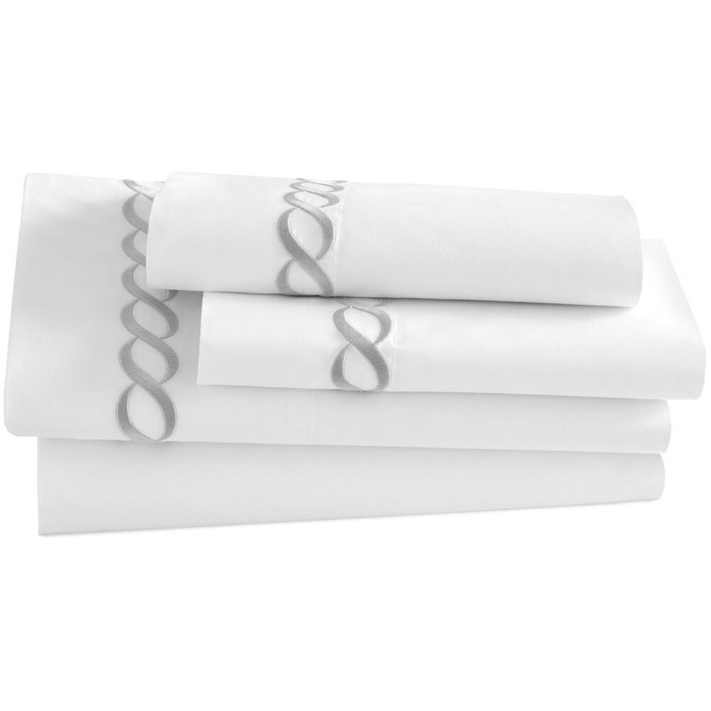 Lenjerie de pat Cable, 2 persoane, 100% bumbac, 200 x 220 cm, 6 piese