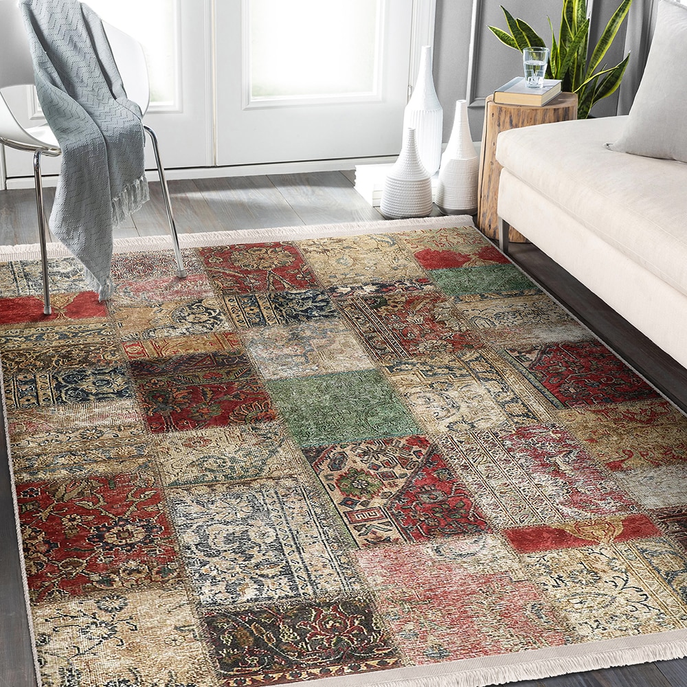Covor living / dormitor Unique Patchwork, 160 x 230 cm, poliester, multicolor