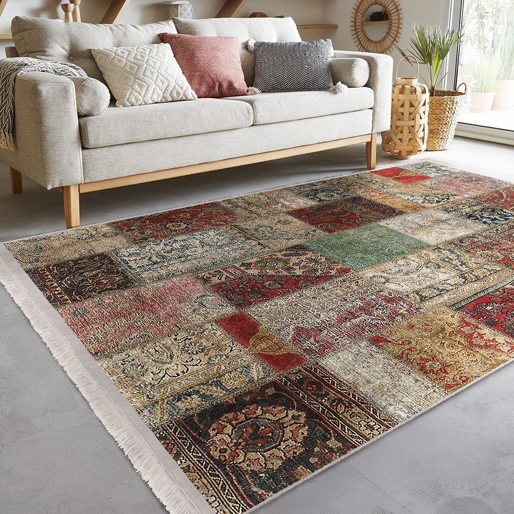 Covor living / dormitor Unique Patchwork, 160 x 230 cm, poliester, multicolor