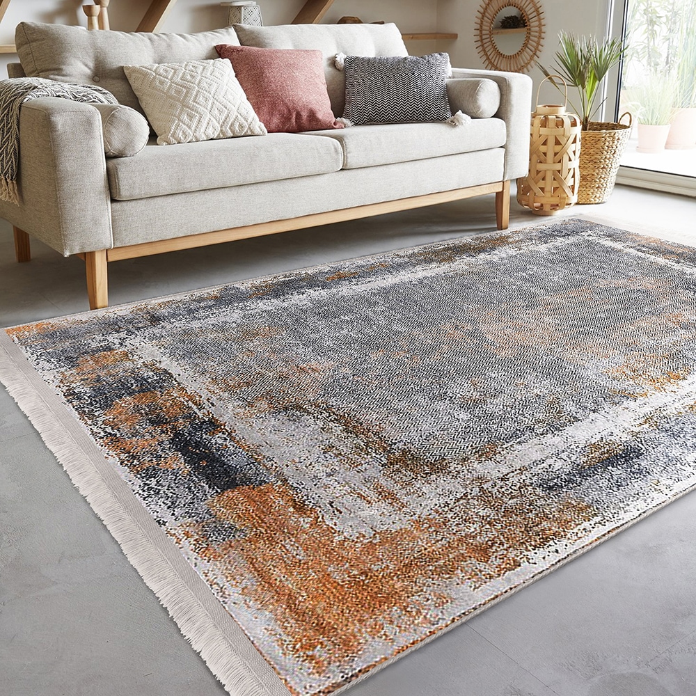 Covor living / dormitor Unique Abstract, 160 x 230 cm, poliester, gri