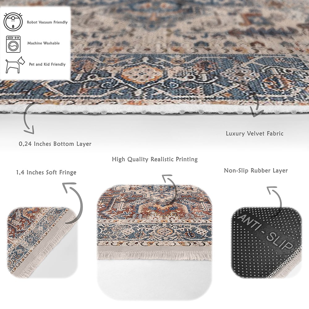 Covor living / dormitor Unique Luxury, 80 x 150 cm, poliester, multicolor