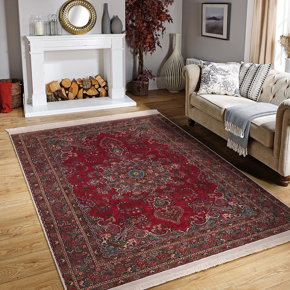 Covor living / dormitor Unique Velvet, 80 x 150 cm, poliester, rosu