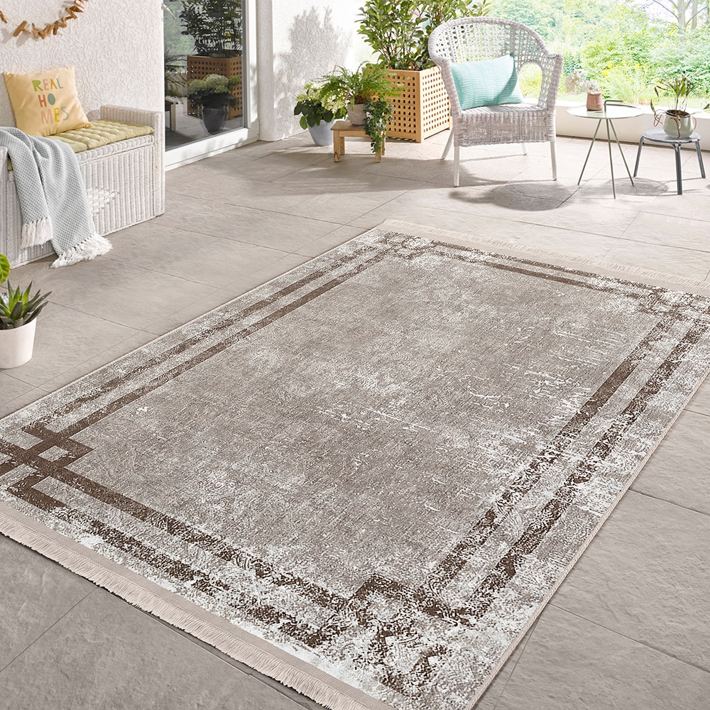 Covor living / dormitor Unique Classic, 160 x 230 cm, poliester, maro