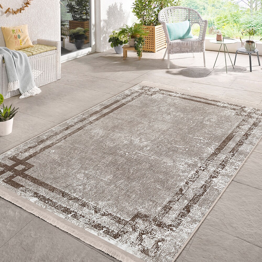 Covor living / dormitor Unique Classic, 80 x 150 cm, poliester, maro