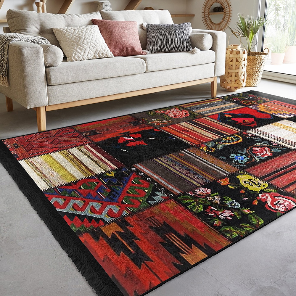 Covor living / dormitor Unique Patchwork, 120 x 180 cm, poliester, multicolor