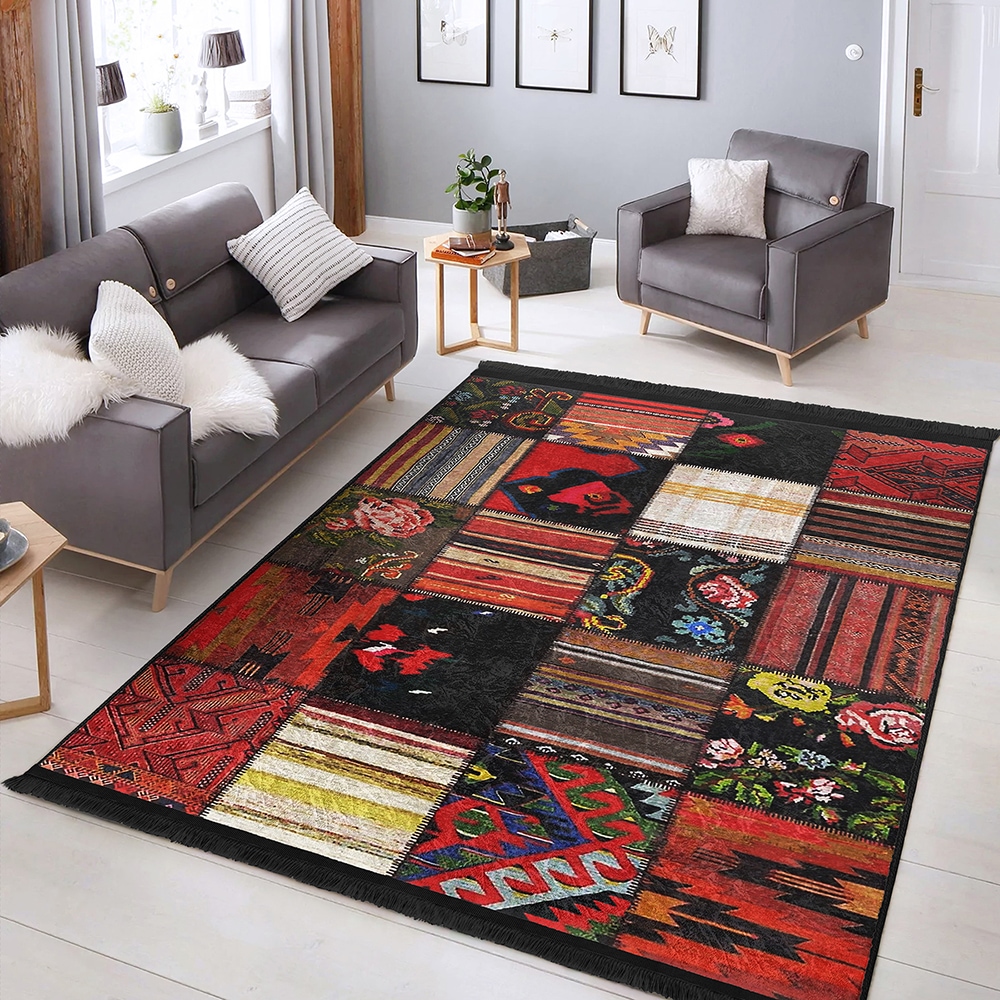 Covor living / dormitor Unique Patchwork, 120 x 180 cm, poliester, multicolor
