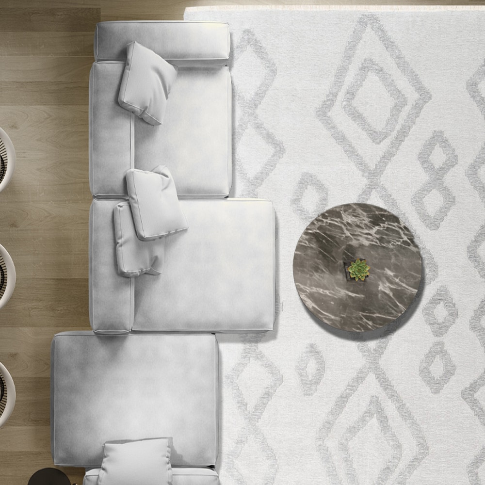 Covor living / dormitor Leo, 80 x 150 cm, bumbac, gri