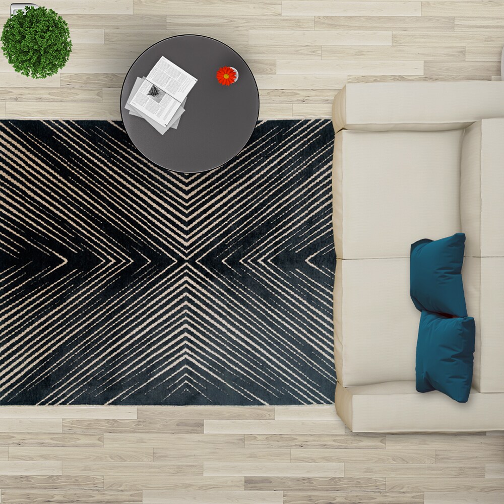 Covor living / dormitor Cosmos, 80 x 150 cm, bumbac, alb-negru
