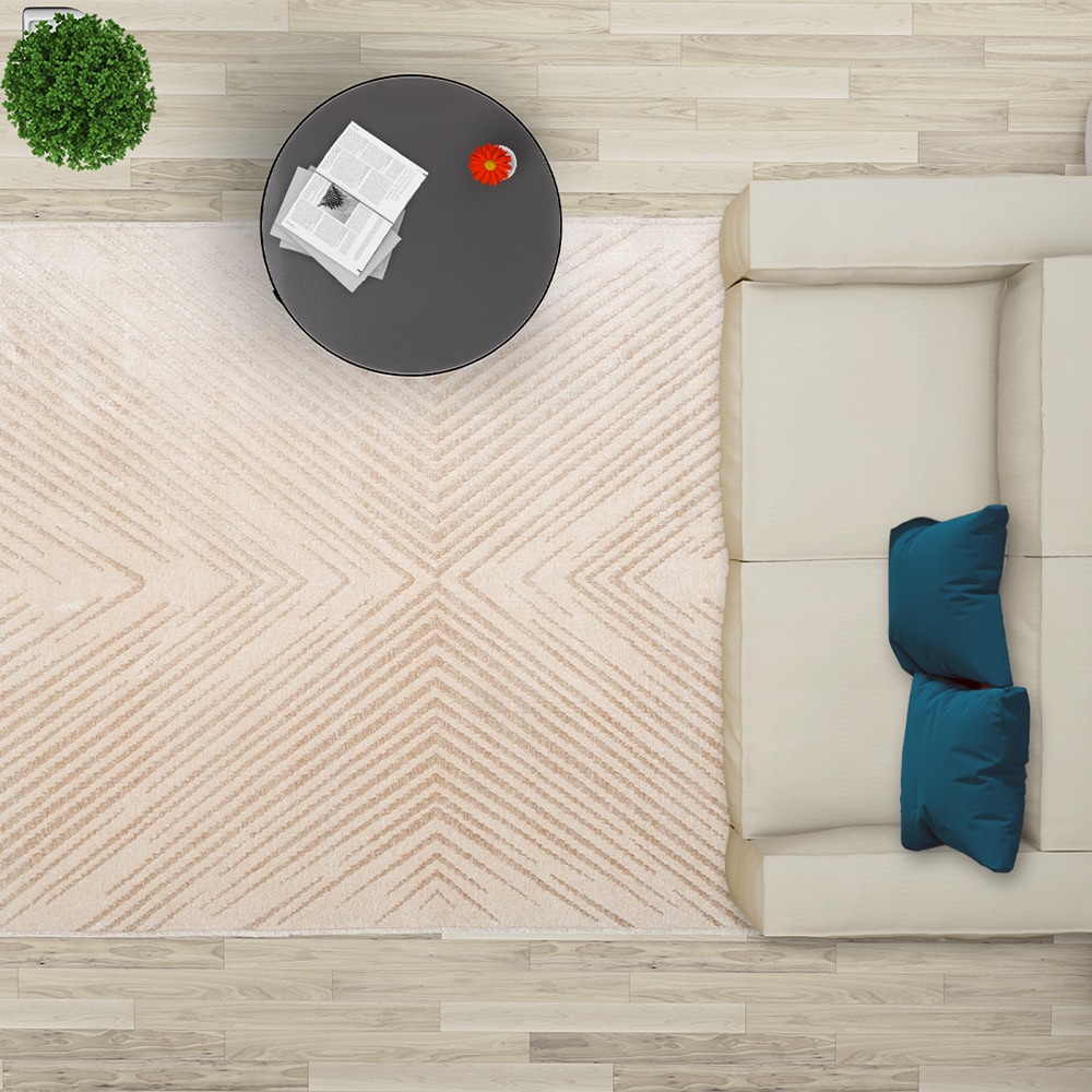 Covor living / dormitor Cosmos, 80 x 150 cm, bumbac, bej